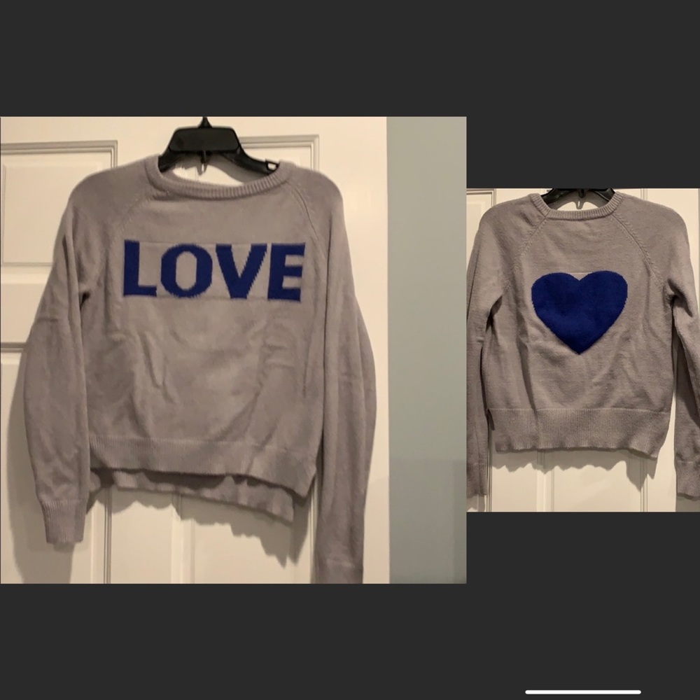 Front back love sweater